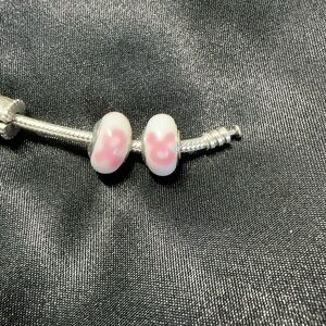 Pink Copy Ribbon Charms (Set of 2)